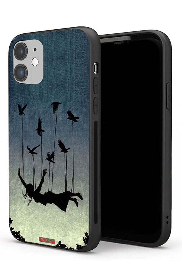 Apple iPhone 11 Protective Case Birds Holding Fallen Girl