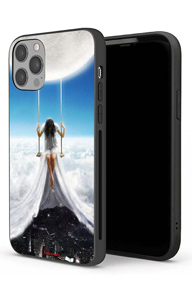 جراب حماية لجهاز Apple iPhone 12 Pro Max بتصميم فن مدينة الغيوم القمرية