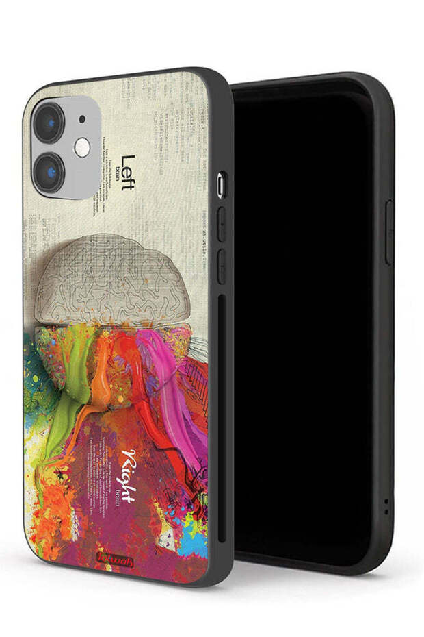 جراب حماية لجهاز Apple iPhone 12 - عمل فني تجريدي لعلم الدماغ