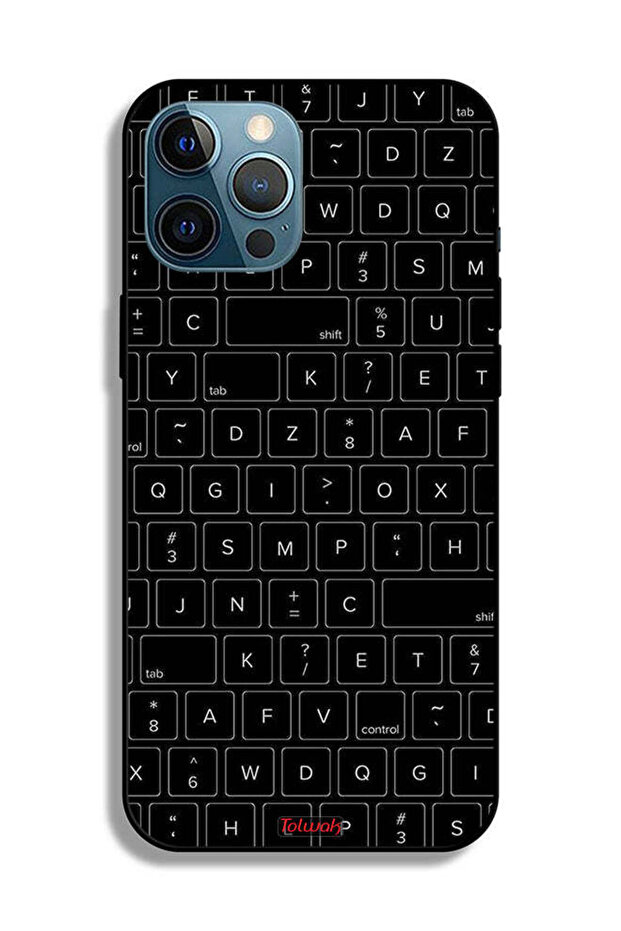 جراب حماية لجهاز Apple iPhone 12 Pro بنمط مفاتيح لوحة المفاتيح العشوائية - 2