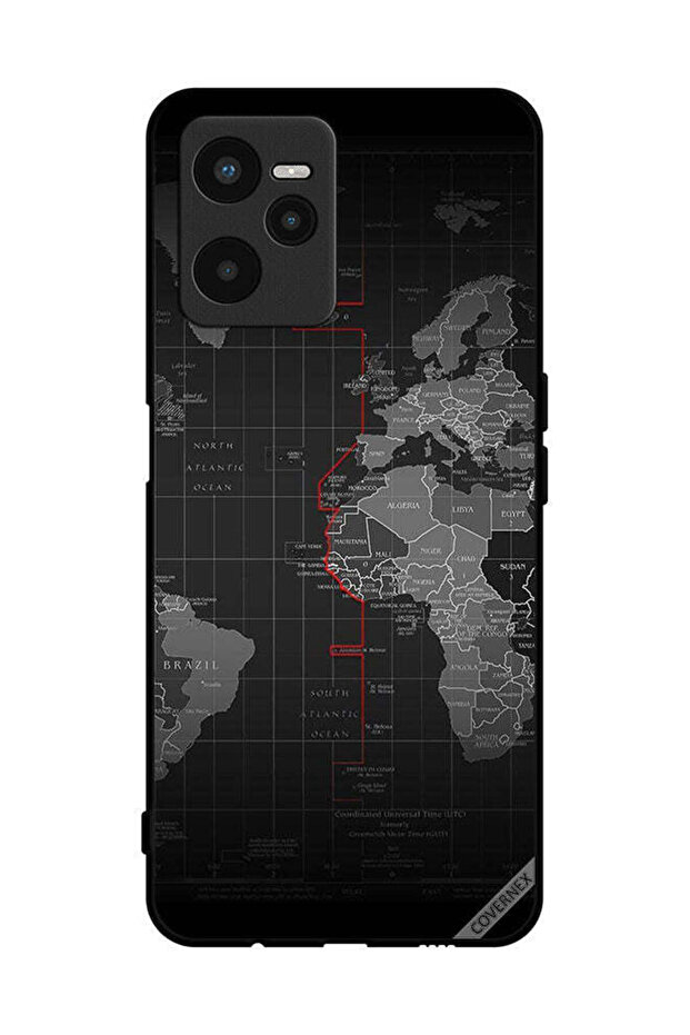 غطاء حماية لهاتف Realme C35 - خريطة العالم