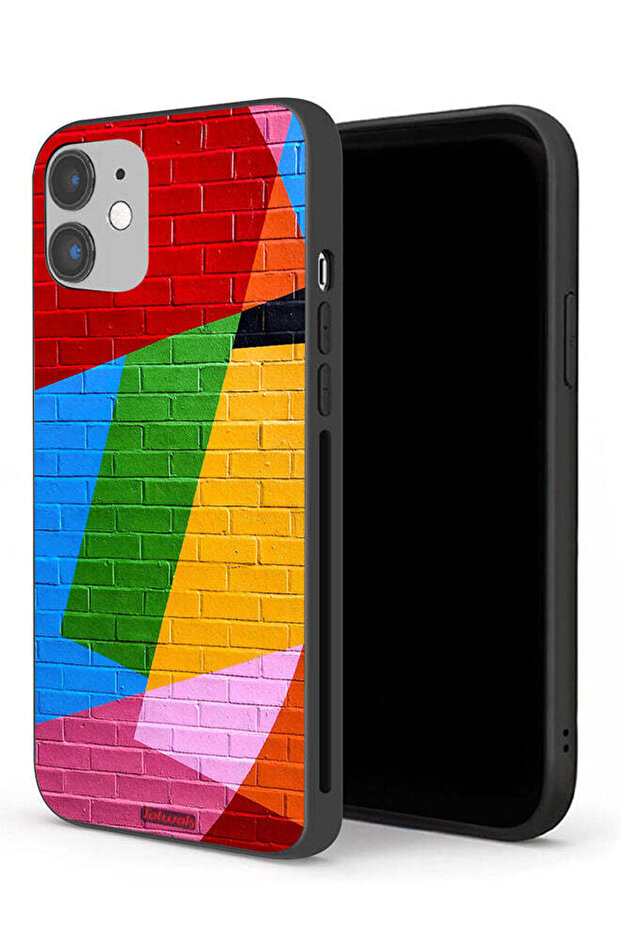 جراب حماية لجهاز Apple iPhone 12 برسومات جدارية ملونة