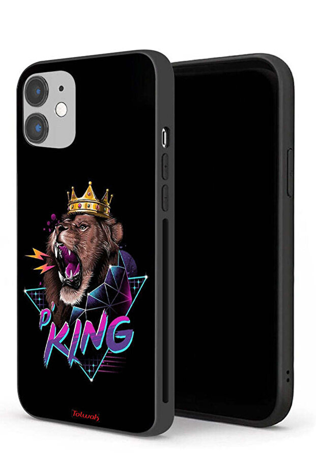 جراب حماية لجهاز Apple iPhone 12 برسومات الأسد الملك