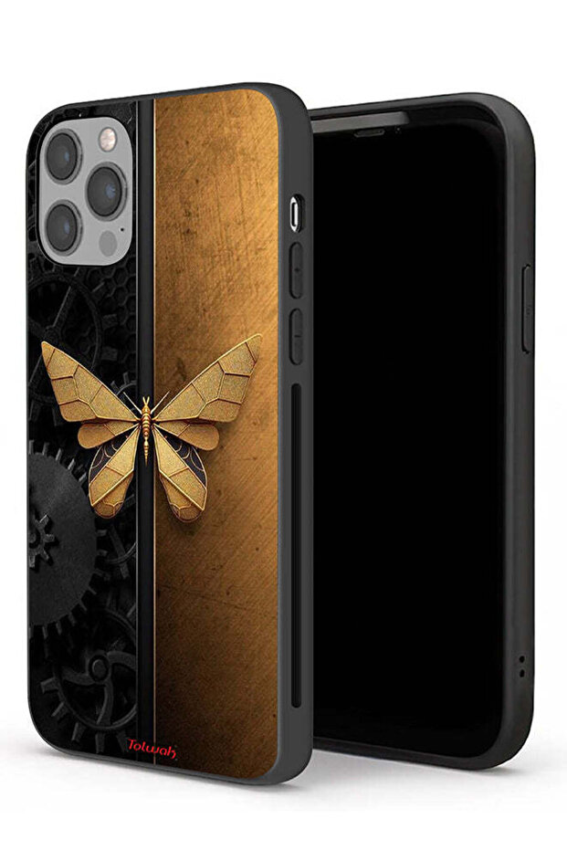 غطاء حماية لجهاز Apple iPhone 12 Pro Max من الفولاذ على شكل فراشة