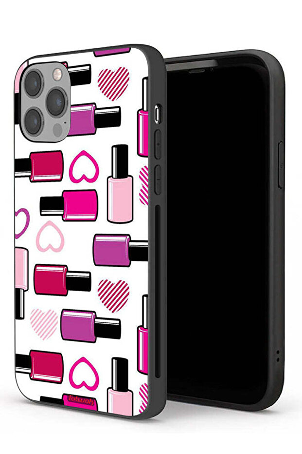 غطاء حماية لجهاز Apple iPhone 12 Pro Max - أحمر شفاه محبب