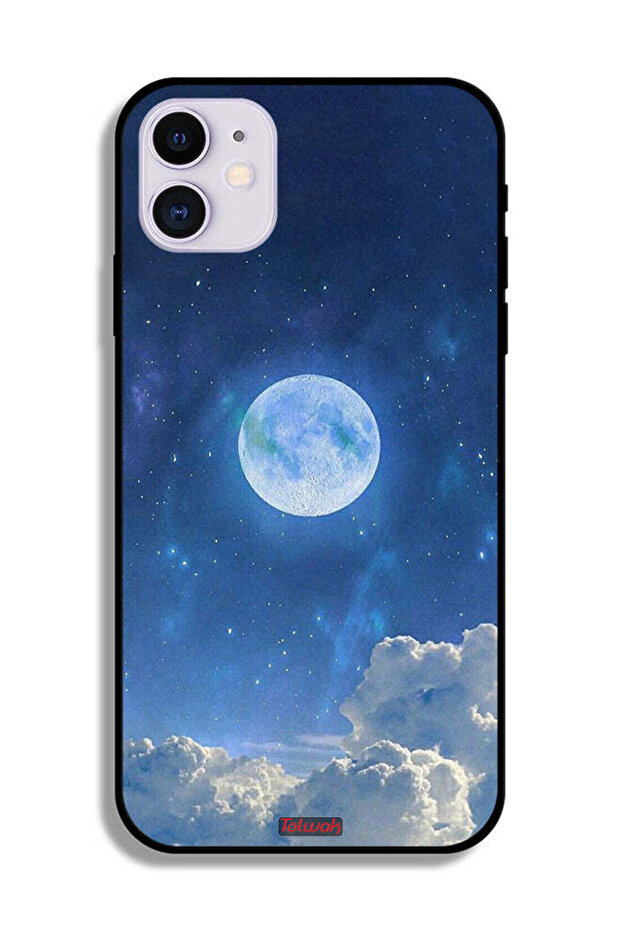 غطاء حماية لجهاز Apple iPhone 11 بتصميم غيوم القمر - 2