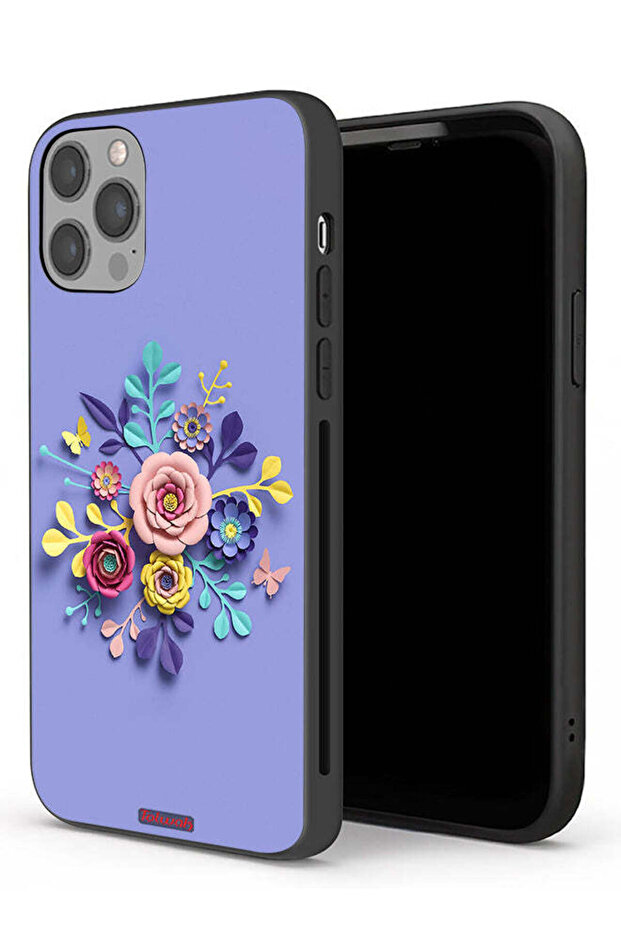 غطاء حماية لجهاز Apple iPhone 12 Pro Max برسومات زهور فنية