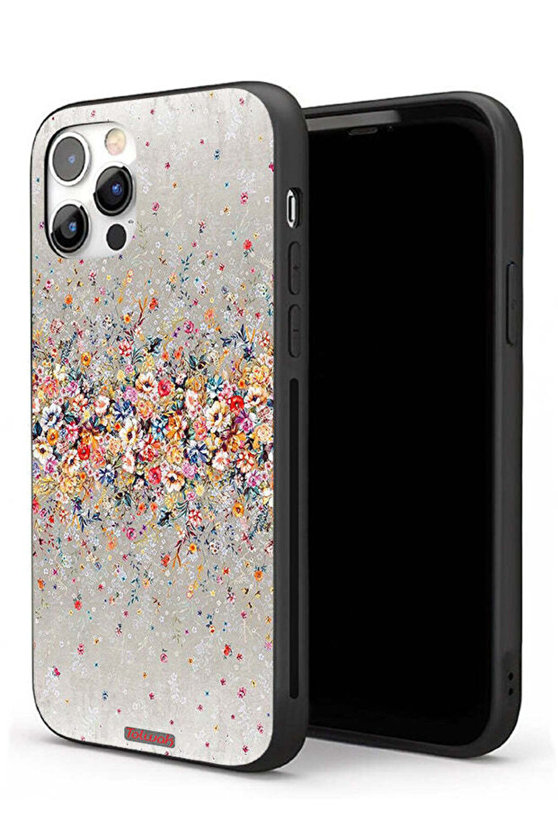 غطاء حماية لجهاز Apple iPhone 11 Pro Max بنقشة زهور صغيرة وفن تجريدي
