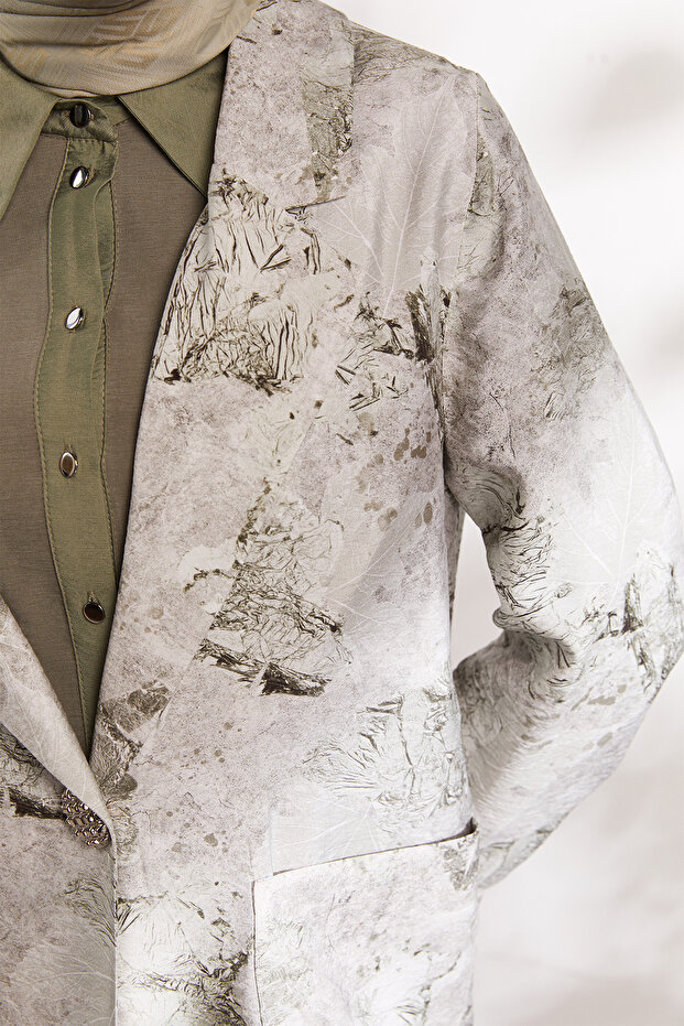 Desenli Oversize Ceket - 4