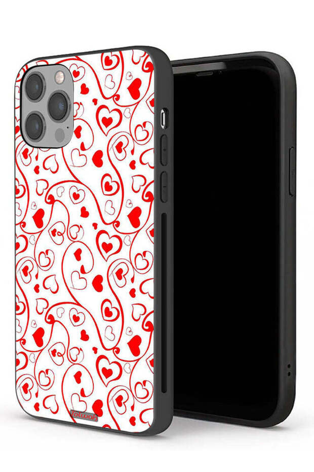 جراب حماية لهاتف Apple iPhone 12 Pro Max بنقشة قلوب