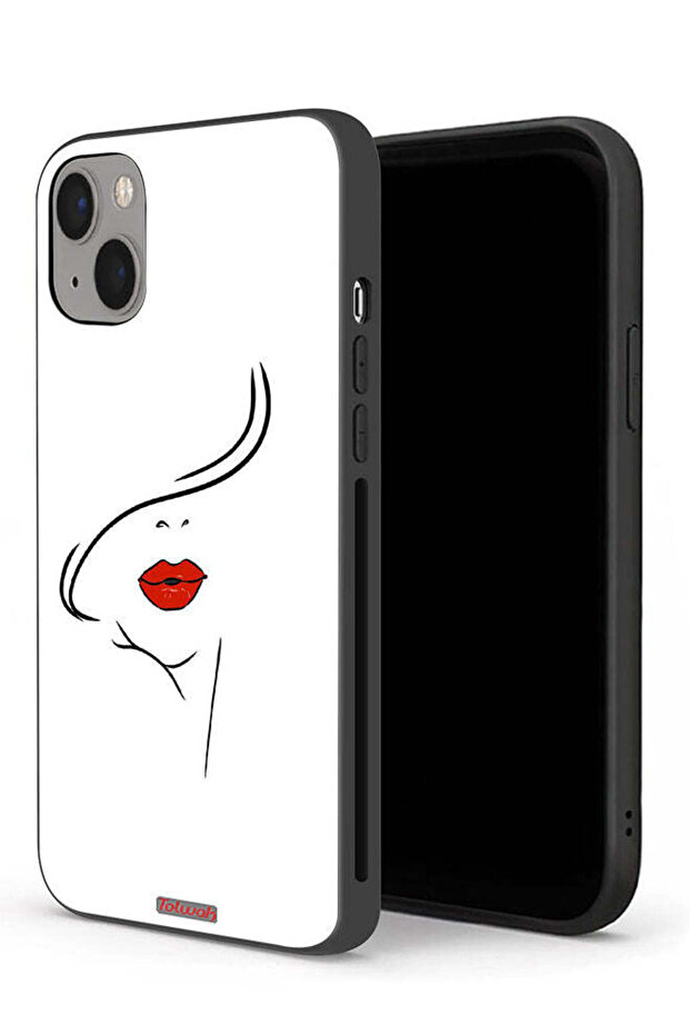 جراب حماية لجهاز Apple iPhone 13 mini برسومات وجه فتاة