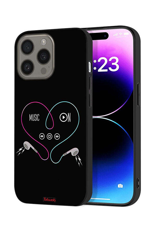 غطاء حماية لجهاز Apple iPhone 15 Pro مع موسيقى