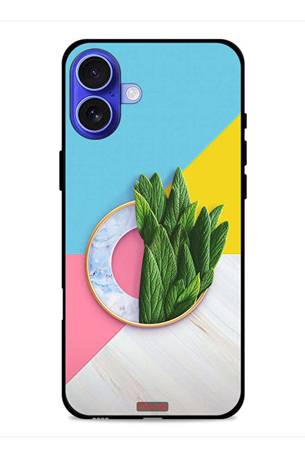 Apple iPhone 16 Plus Protective Case Cover Leaves Abstract Pattern