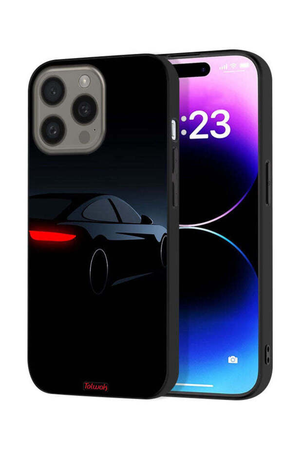 غطاء حماية لجهاز Apple iPhone 15 Pro Max - سيارة داكنة
