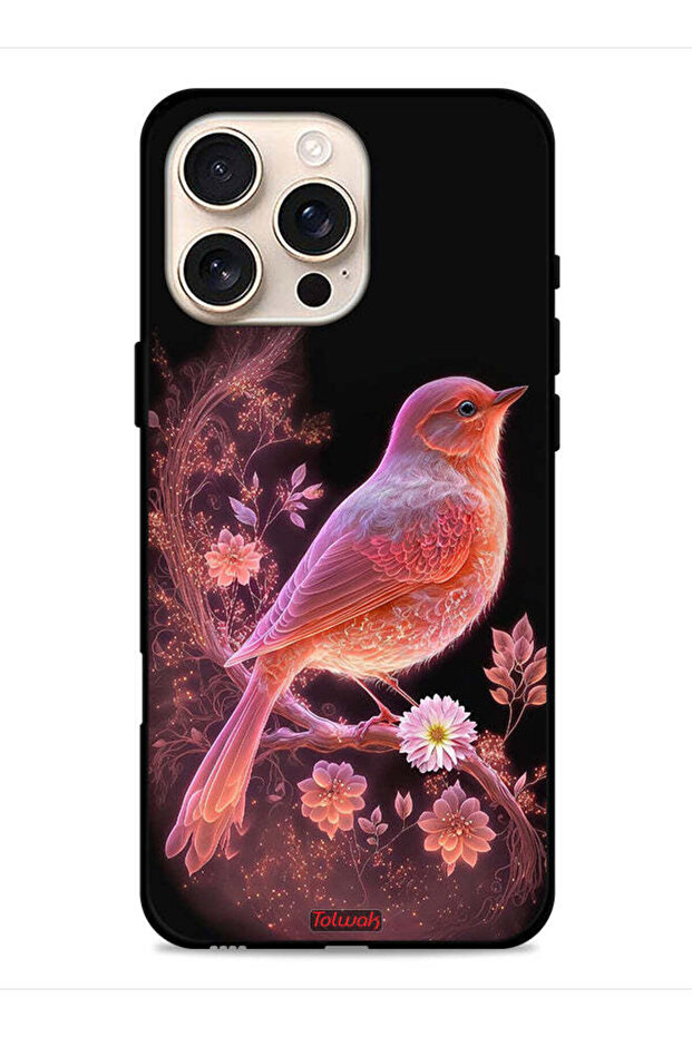 غطاء حماية لجهاز Apple iPhone 16 Pro Max بتصميم طائر لطيف