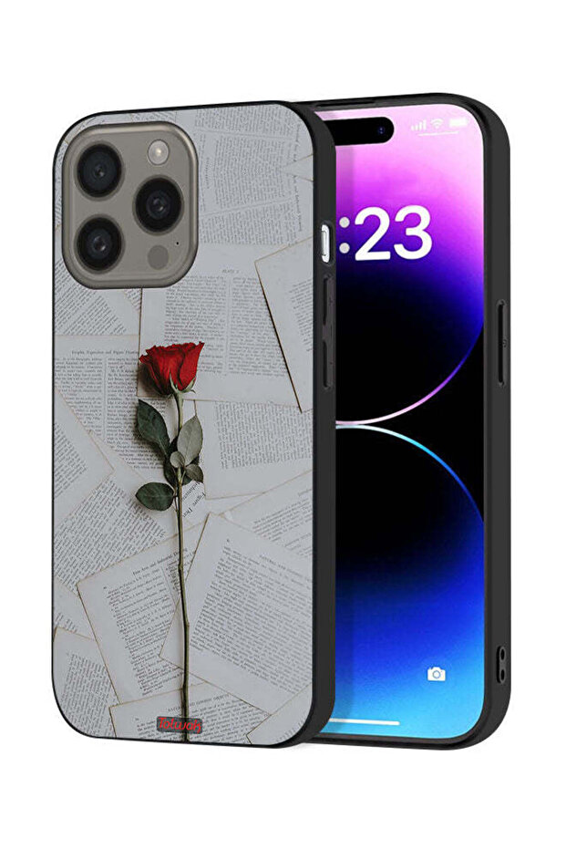 غطاء حماية لجهاز Apple iPhone 15 Pro Max وردي على ورق