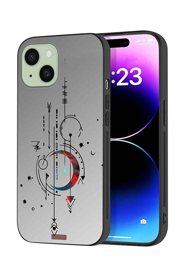 Apple iPhone 15 Plus Protective Case Cover Moon And Arrows Art Pattern