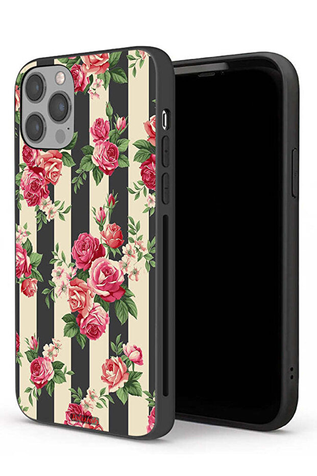 جراب حماية لجهاز Apple iPhone 12 Pro بنقشة الورود - 1