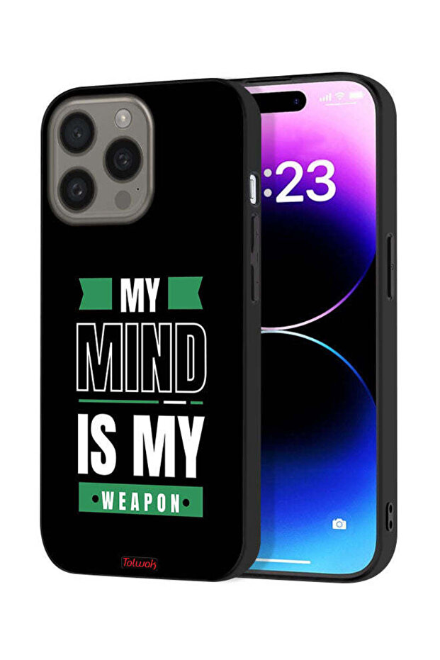 غطاء حماية لجهاز Apple iPhone 15 Pro Max بعبارة "عقلي هو عقلي"