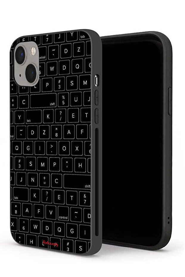 جراب حماية لجهاز Apple iPhone 13 mini بنمط مفاتيح لوحة المفاتيح العشوائية