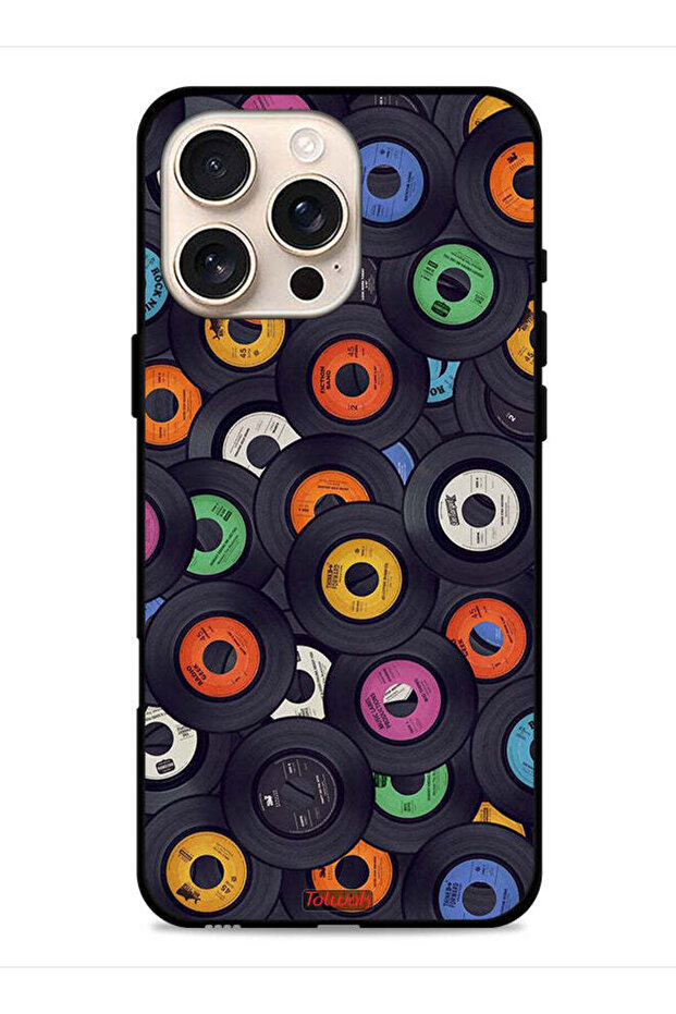 غطاء حماية لجهاز Apple iPhone 16 Pro بنمط أقراص مضغوطة - 1