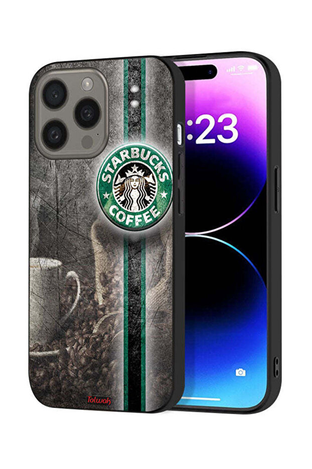 غطاء حماية لجهاز Apple iPhone 15 Pro Max برسومات القهوة