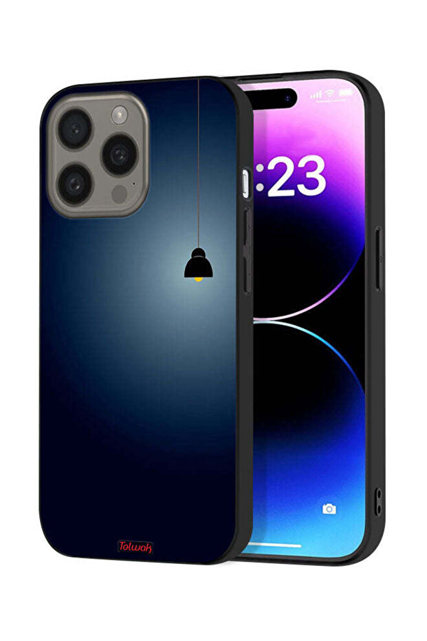 غطاء حماية لجهاز Apple iPhone 15 Pro Max بتصميم فني معلق بإضاءة