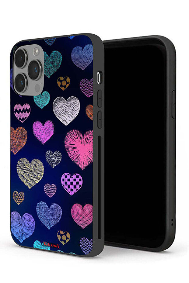 جراب حماية لجهاز Apple iPhone 14 Pro Max بنقشة قلوب داجا