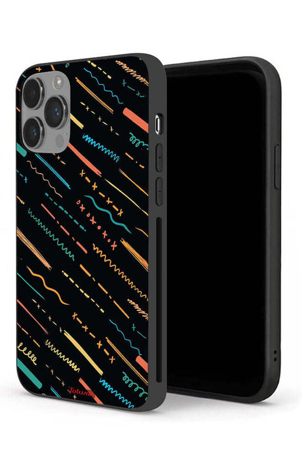 Apple iPhone 14 Pro Protective Case X Lines Abstract Pattern - 1