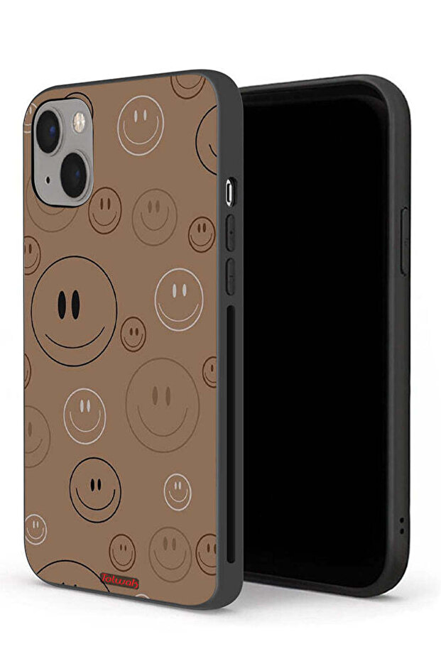 Apple iPhone 13 mini Protective Case Smiley Faces Pattern - 1