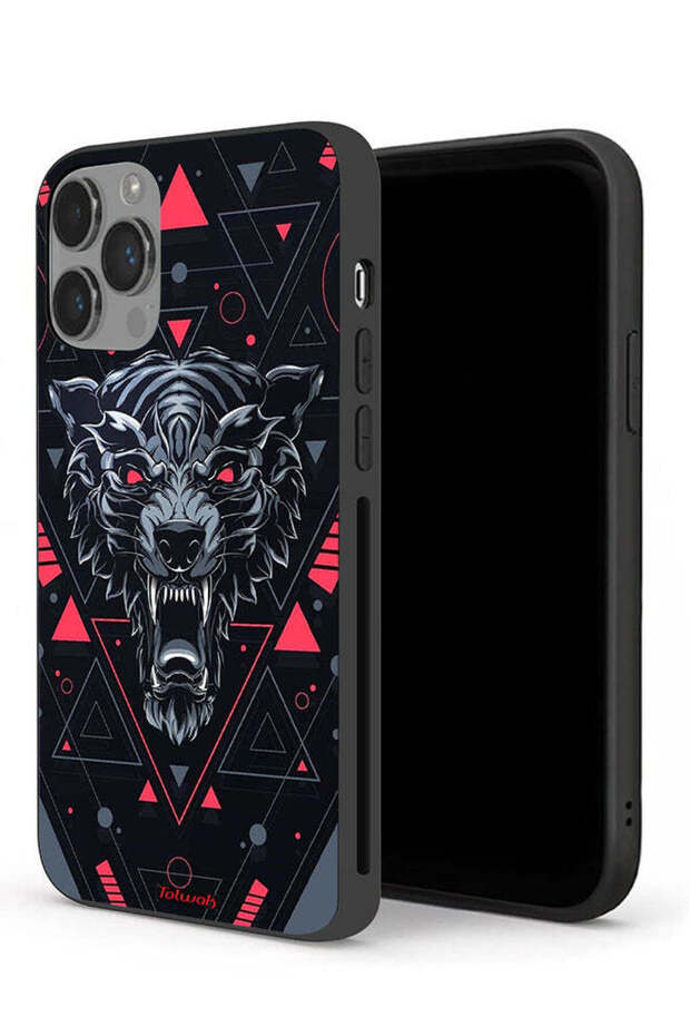 جراب حماية لجهاز Apple iPhone 14 Pro Max بتصميم الذئب المتحرك