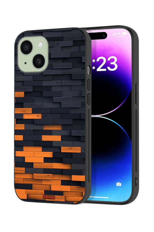Apple iPhone 15 Plus Protective Case Cover Wooden Wall