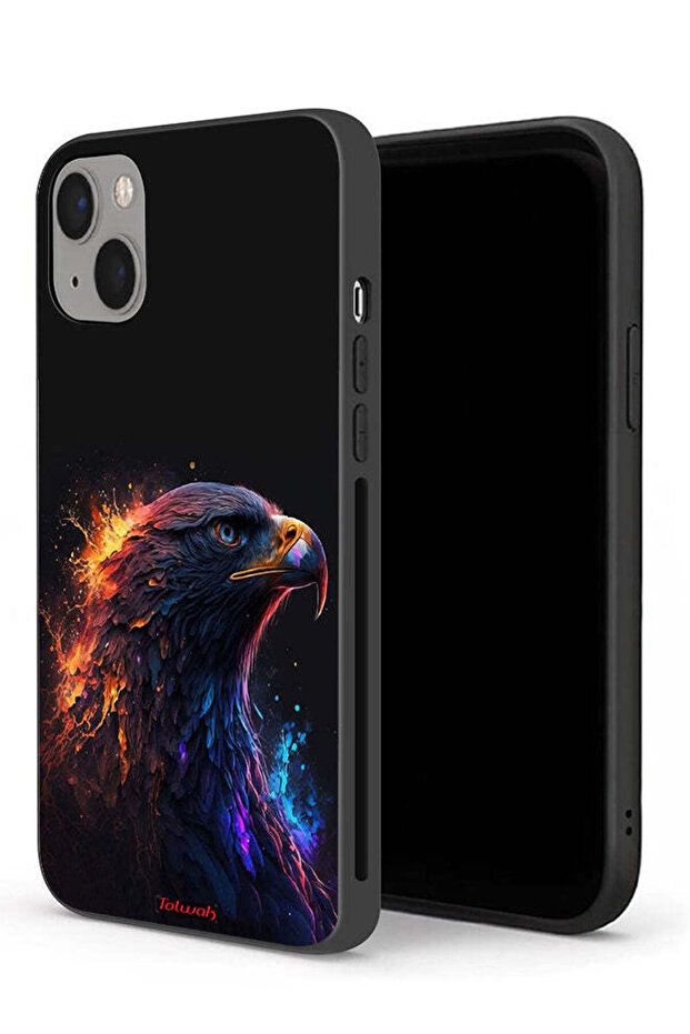 غطاء حماية لجهاز Apple iPhone 13 mini بتصميم فن النسر - 1