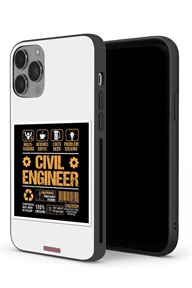 جراب حماية لجهاز Apple iPhone 14 Pro - ملصق مهندس مدني