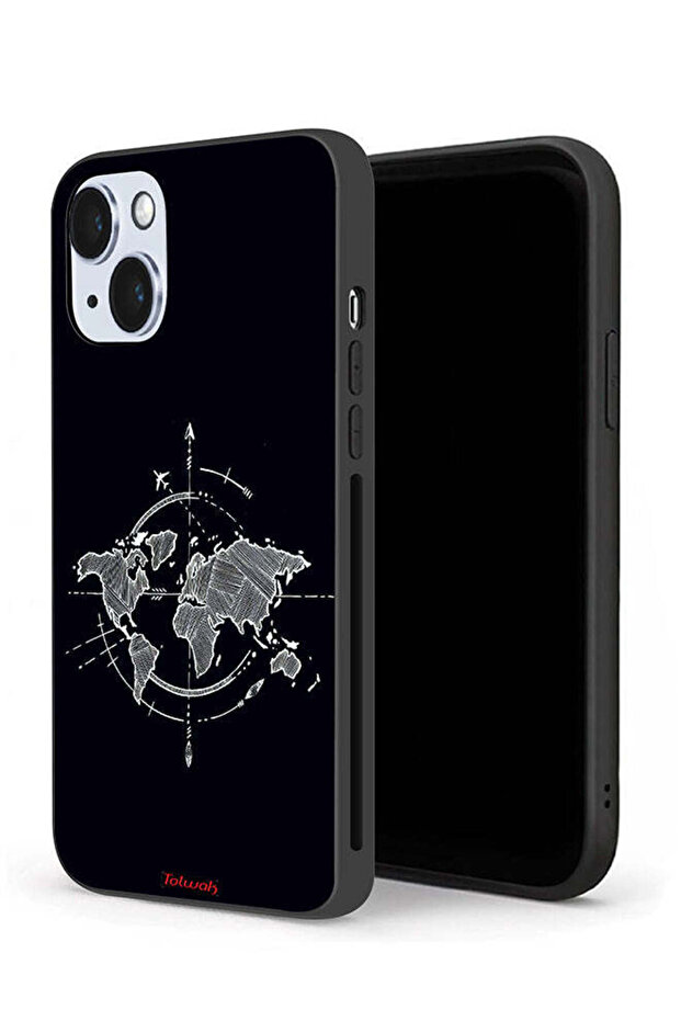 جراب حماية لجهاز Apple iPhone 14 Plus برسومات البوصلة