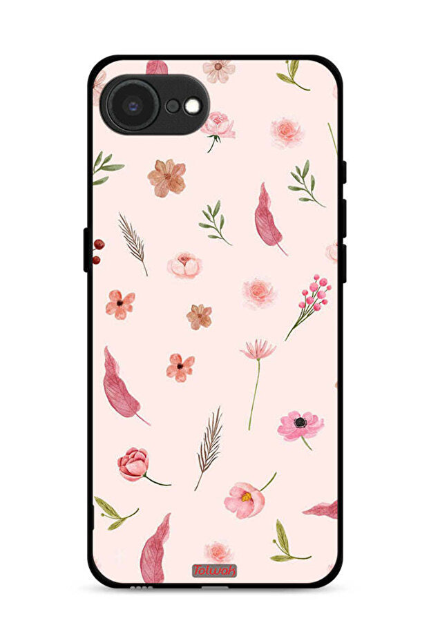 Apple iPhone 16e Protective Case Cover Leaves And Roses Pattern