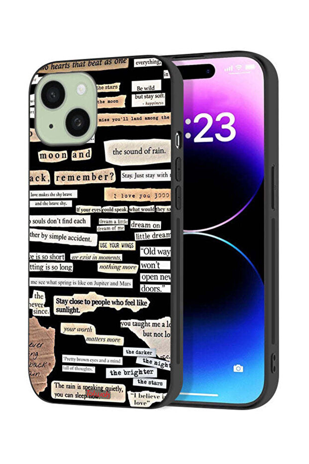 Apple iPhone 15 Plus Protective Case Cover Quotes Stickers