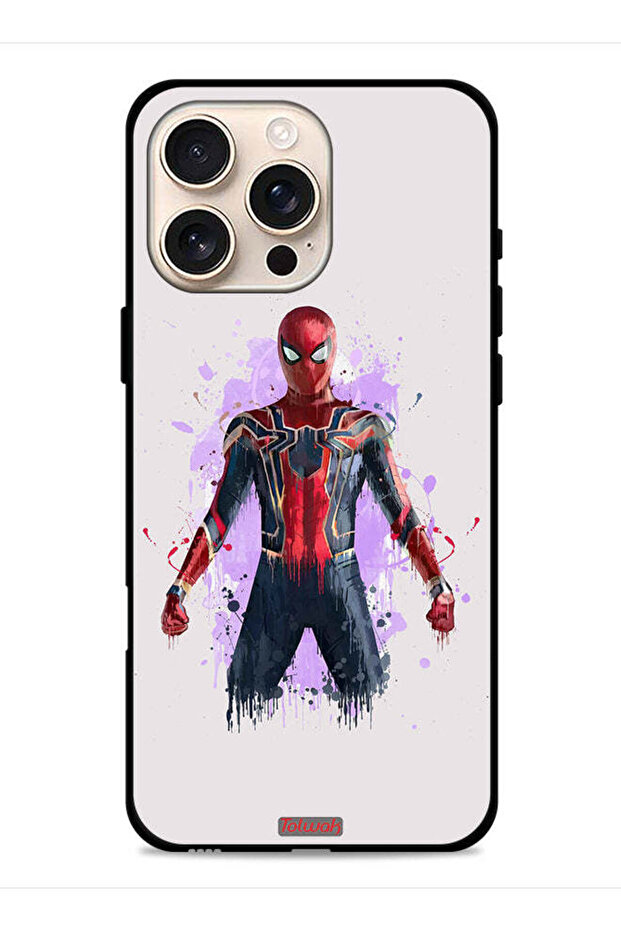 غطاء حماية لجهاز Apple iPhone 16 Pro Max بتصميم العنكبوت الحديدي