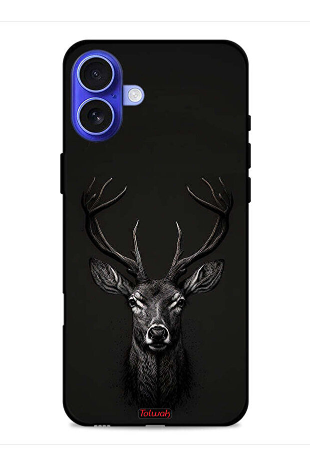 غطاء حماية لجهاز Apple iPhone 16 Plus بتصميم فن الغزلان الرقمي