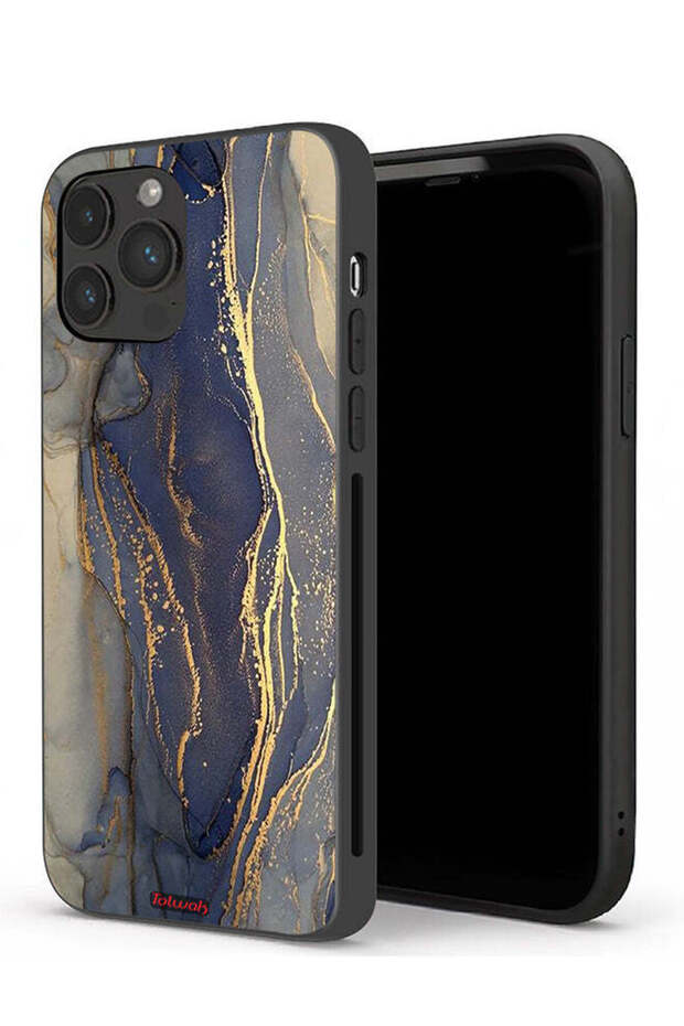 غطاء حماية لجهاز Apple iPhone 13 Pro بنمط رخامي لامع