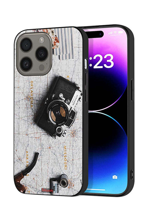 غطاء حماية لجهاز Apple iPhone 15 Pro Max بكاميرا عتيقة