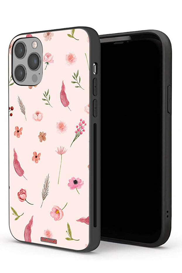 جراب حماية لجهاز Apple iPhone 12 Pro Max بنقشة أوراق وورود
