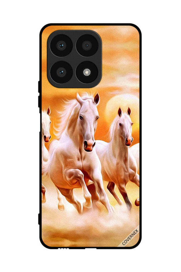 غطاء حماية لهاتف Honor X8a - خيول تركض