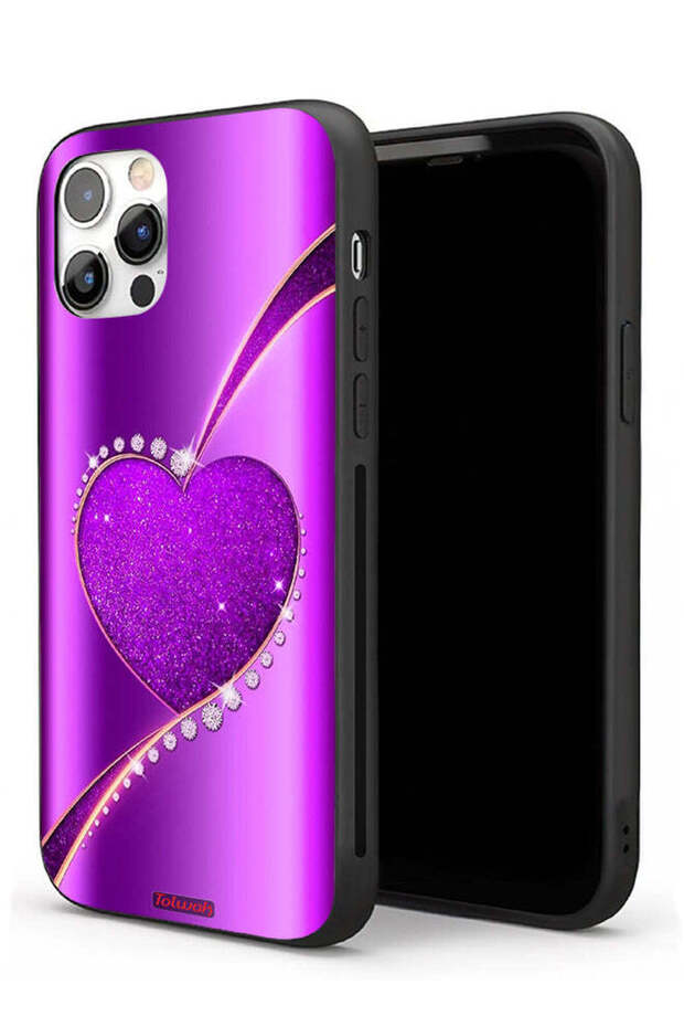 غطاء حماية لامع على شكل قلب لهاتف Apple iPhone 11 Pro Max