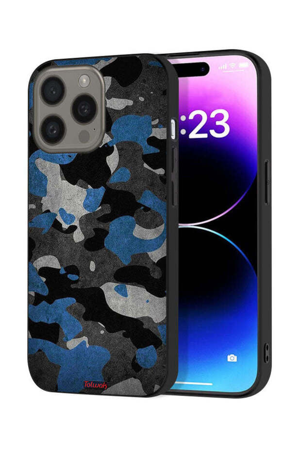 غطاء حماية لهاتف Apple iPhone 15 Pro Max بنمط مموه