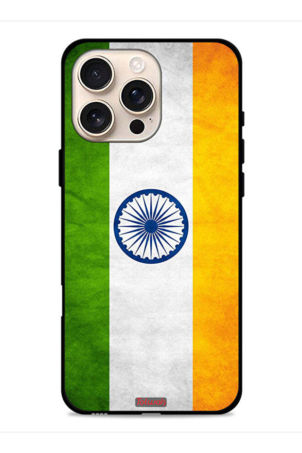 غطاء حماية لجهاز Apple iPhone 16 Pro بطبعة علم هندي مضيء