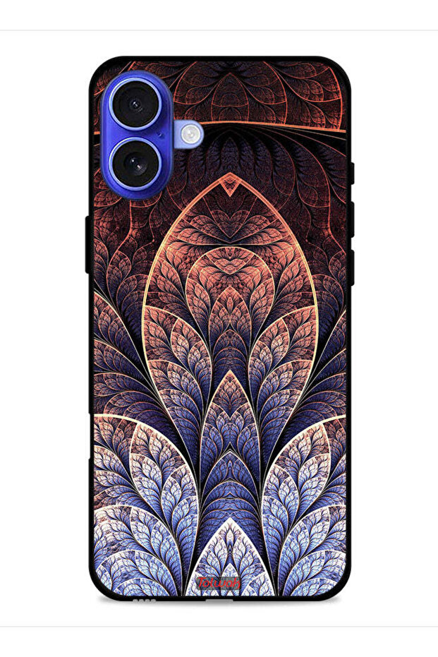 غطاء حماية لجهاز Apple iPhone 16 Plus بتصميم زهور كسورية تجريدية