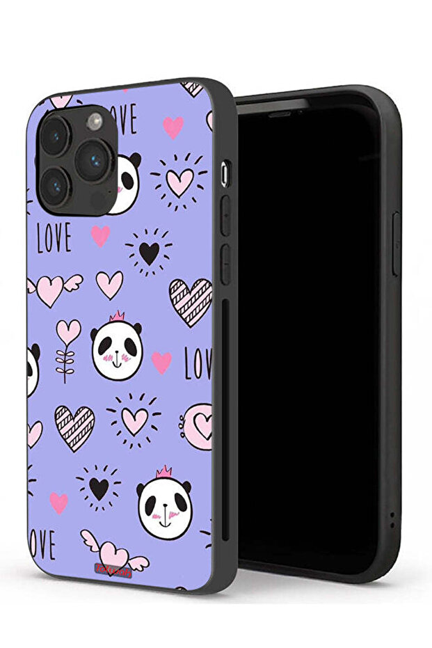 غطاء حماية لجهاز Apple iPhone 13 Pro بتصميم Love And Panda Doodle