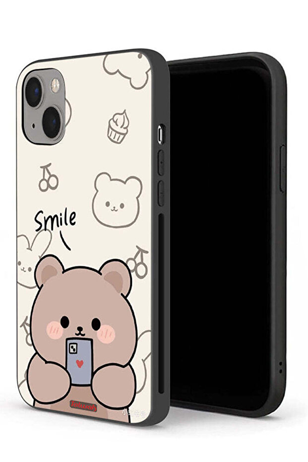 جراب حماية لجهاز Apple iPhone 13 mini برسومات الدب المبتسم