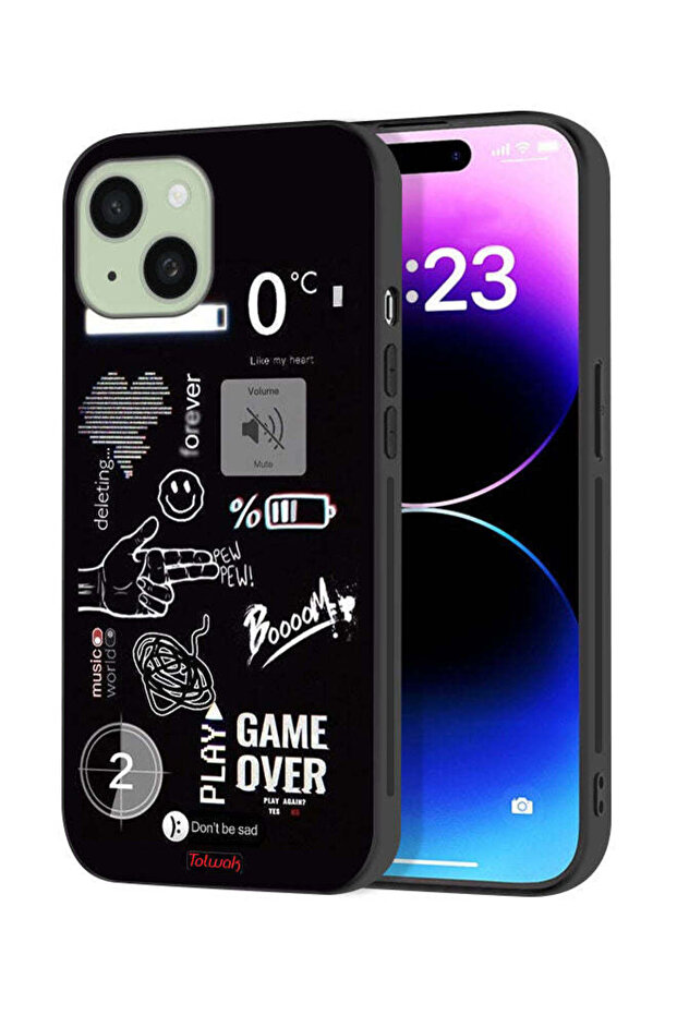 Apple iPhone 15 Plus Protective Case Cover Game Over Pew Pew